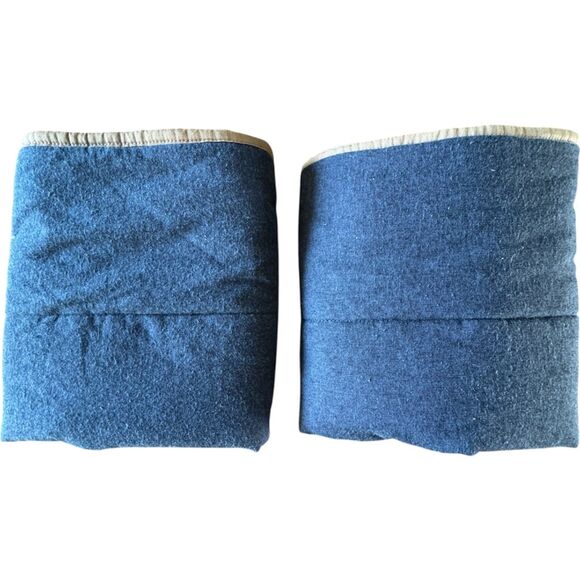 Pottery Barn Teen Camden Reversible Standard Sham Pair Faded Navy Blue Cotton - Picture 1 of 7